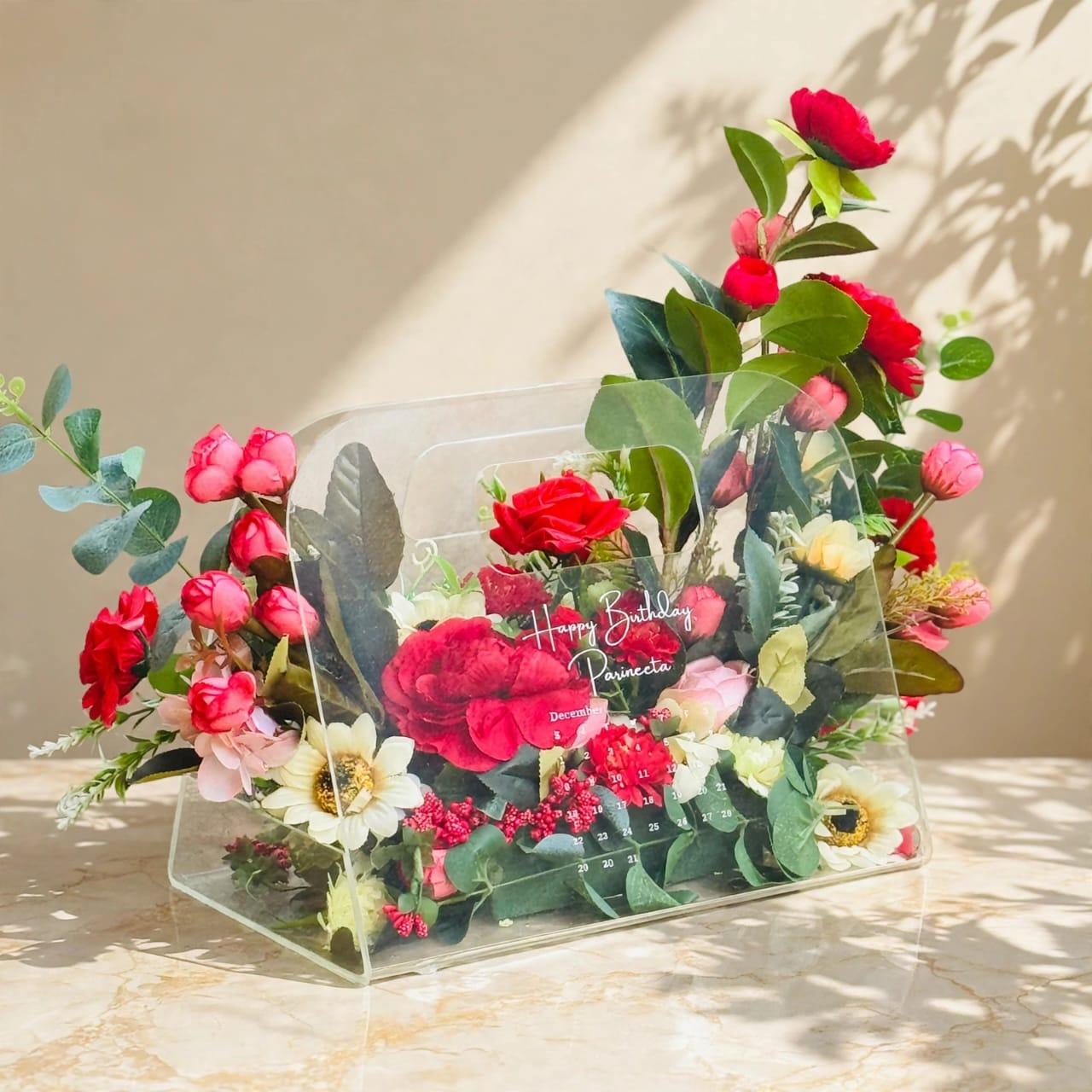 Personalized Acrylic Calendar Flower Bag